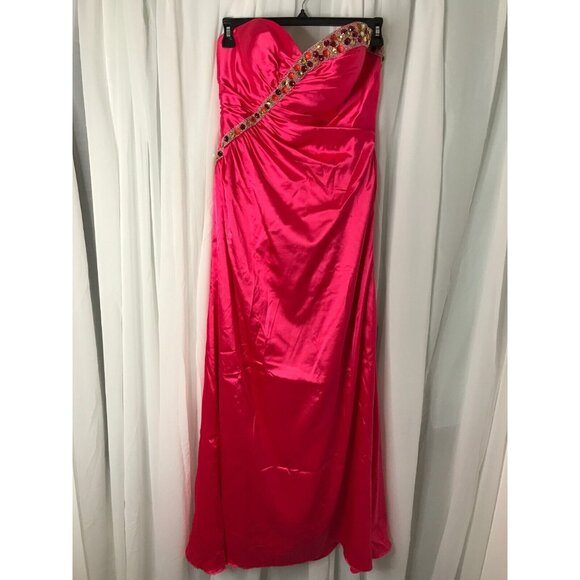 Maggie Sottero Flirt Neon Pink  Sleeveless Prom, Formal Dance Gown Sz 12 - Picture 1 of 8